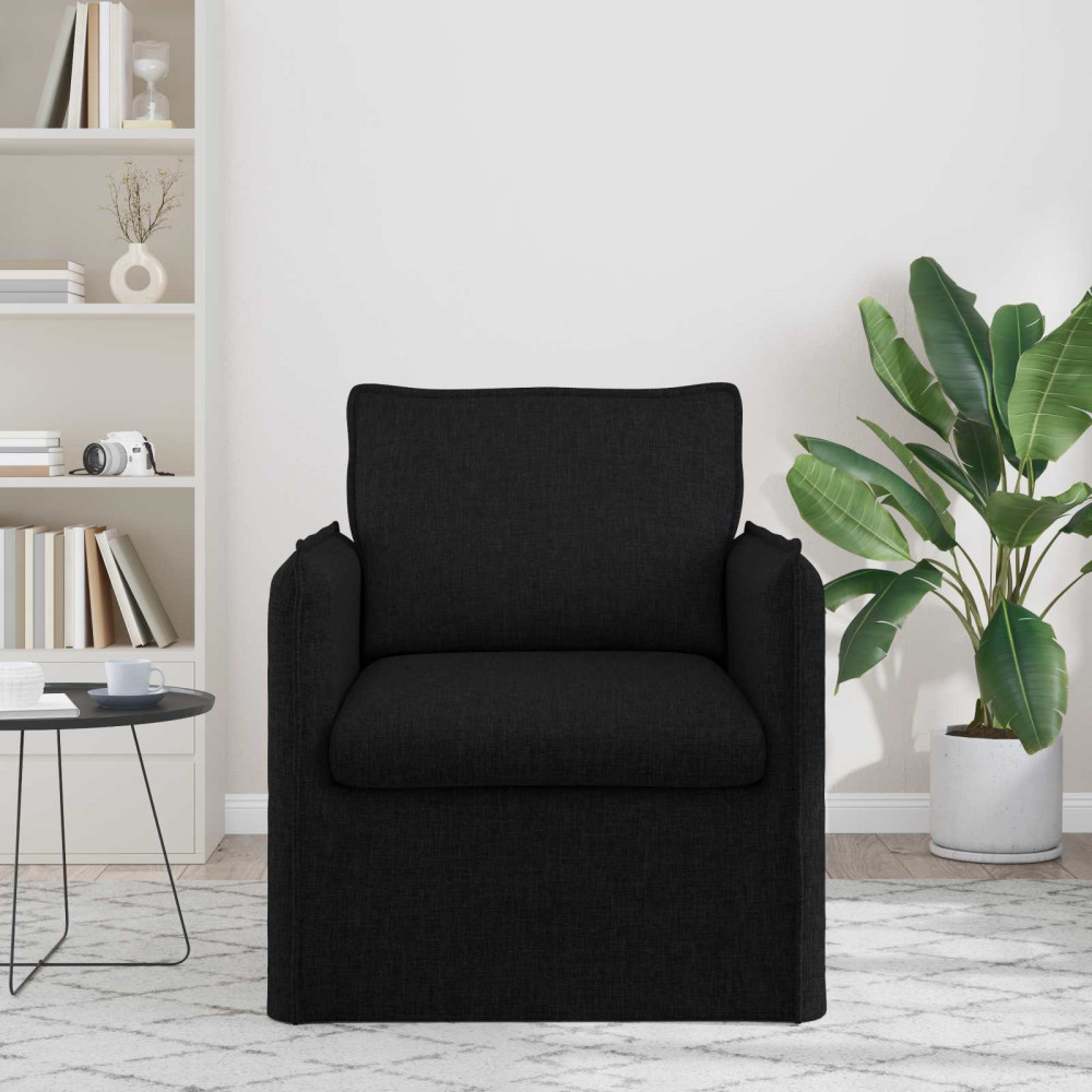 Produktbild för Soffa Svart 75 x 82 x 85 cm tyg