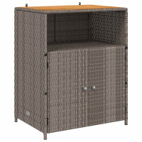 Produktbild för Skåp med hylla Grå 70 x 50 x 87 cm Polyester och Roly Rattan