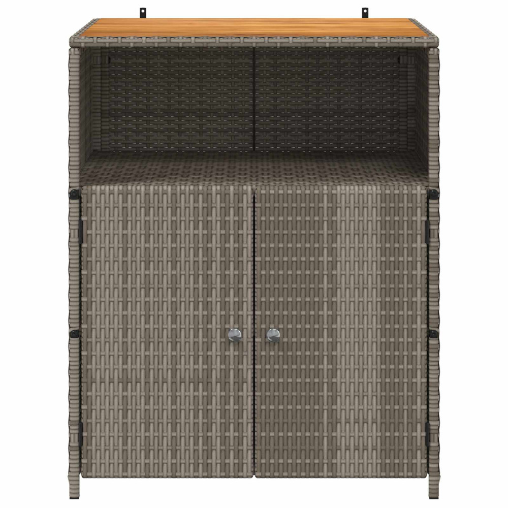 Produktbild för Skåp med hylla Grå 70 x 50 x 87 cm Polyester och Roly Rattan