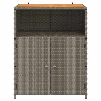 Produktbild för Skåp med hylla Grå 70 x 50 x 87 cm Polyester och Roly Rattan