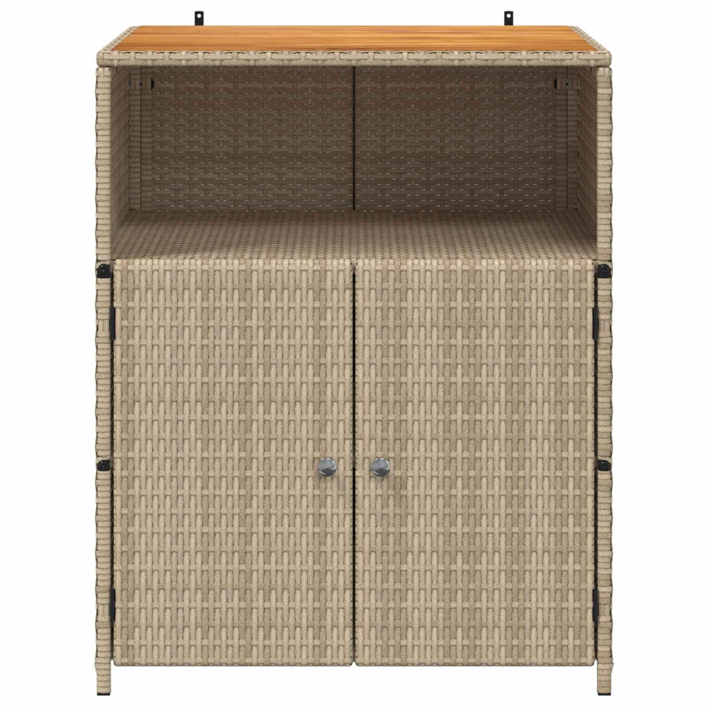 Produktbild för Skåp med hylla Beige 70 x 50 x 87 cm Polyester och Roly Rattan