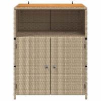 Produktbild för Skåp med hylla Beige 70 x 50 x 87 cm Polyester och Roly Rattan