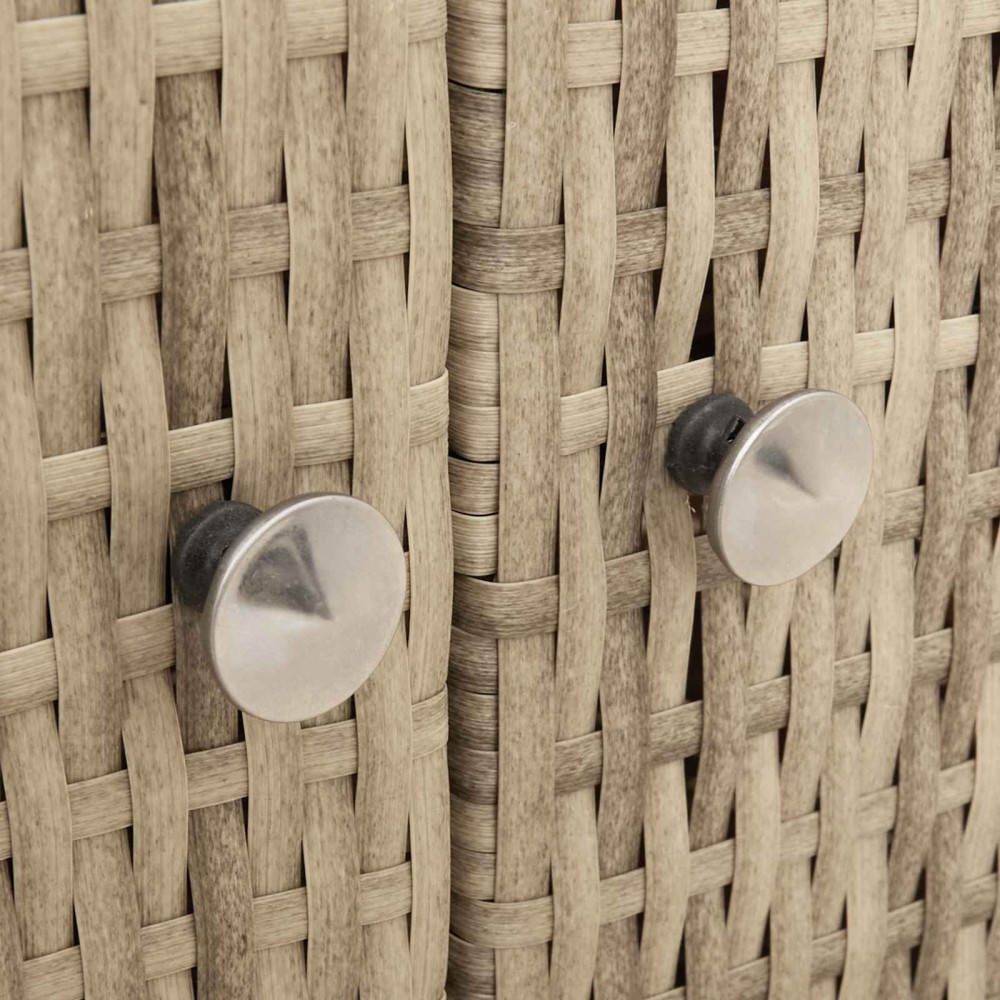 Produktbild för Skåp med hylla Beige 70 x 50 x 87 cm Polyester och Roly Rattan