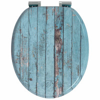 Produktbild för Mjukt stängande toalettlock Blå 44 x 38 cm MDF-board