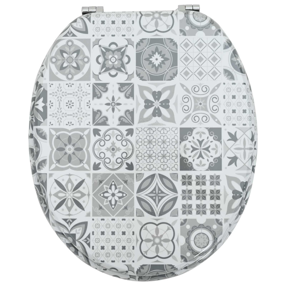 Produktbild för Mjukt stängande toalettlock Grå 44 x 38 cm MDF-board