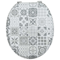 Produktbild för Mjukt stängande toalettlock Grå 44 x 38 cm MDF-board