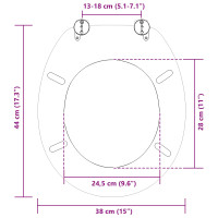 Produktbild för Mjukt stängande toalettlock Grå 44 x 38 cm MDF-board