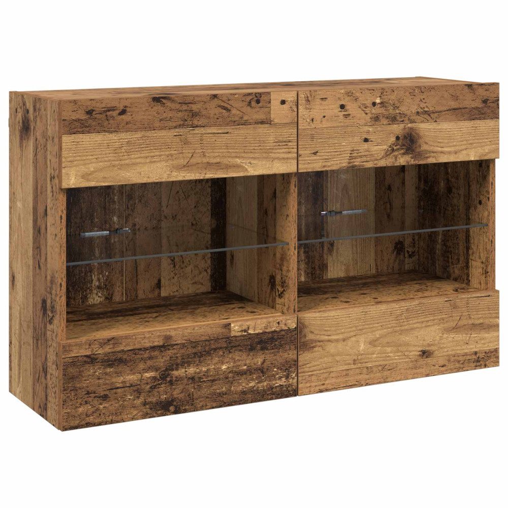 Produktbild för TV Vägghylla Gammalt trä 98,5 x 30 x 60,5 cm Konstruerat trä