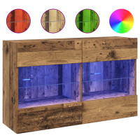 Produktbild för TV Vägghylla Gammalt trä 98,5 x 30 x 60,5 cm Konstruerat trä