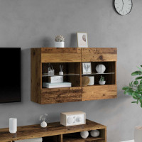 Produktbild för TV Vägghylla Gammalt trä 98,5 x 30 x 60,5 cm Konstruerat trä