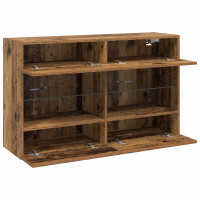 Produktbild för TV Vägghylla Gammalt trä 98,5 x 30 x 60,5 cm Konstruerat trä