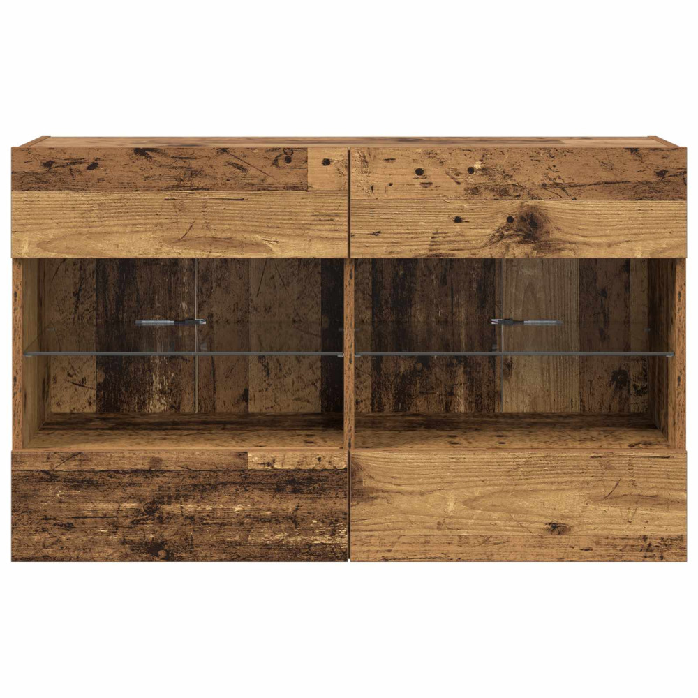 Produktbild för TV Vägghylla Gammalt trä 98,5 x 30 x 60,5 cm Konstruerat trä