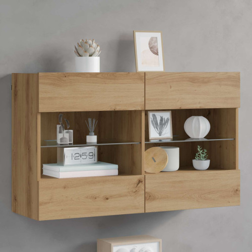 vidaXL TV Vägghylla 98,5 x 30 x 60,5 cm Artisan Ek Konstruerat trä