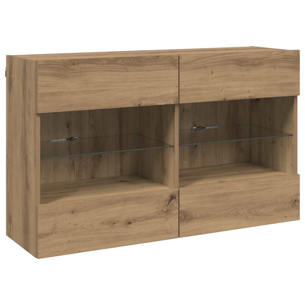 Produktbild för TV Vägghylla 98,5 x 30 x 60,5 cm Artisan Ek Konstruerat trä
