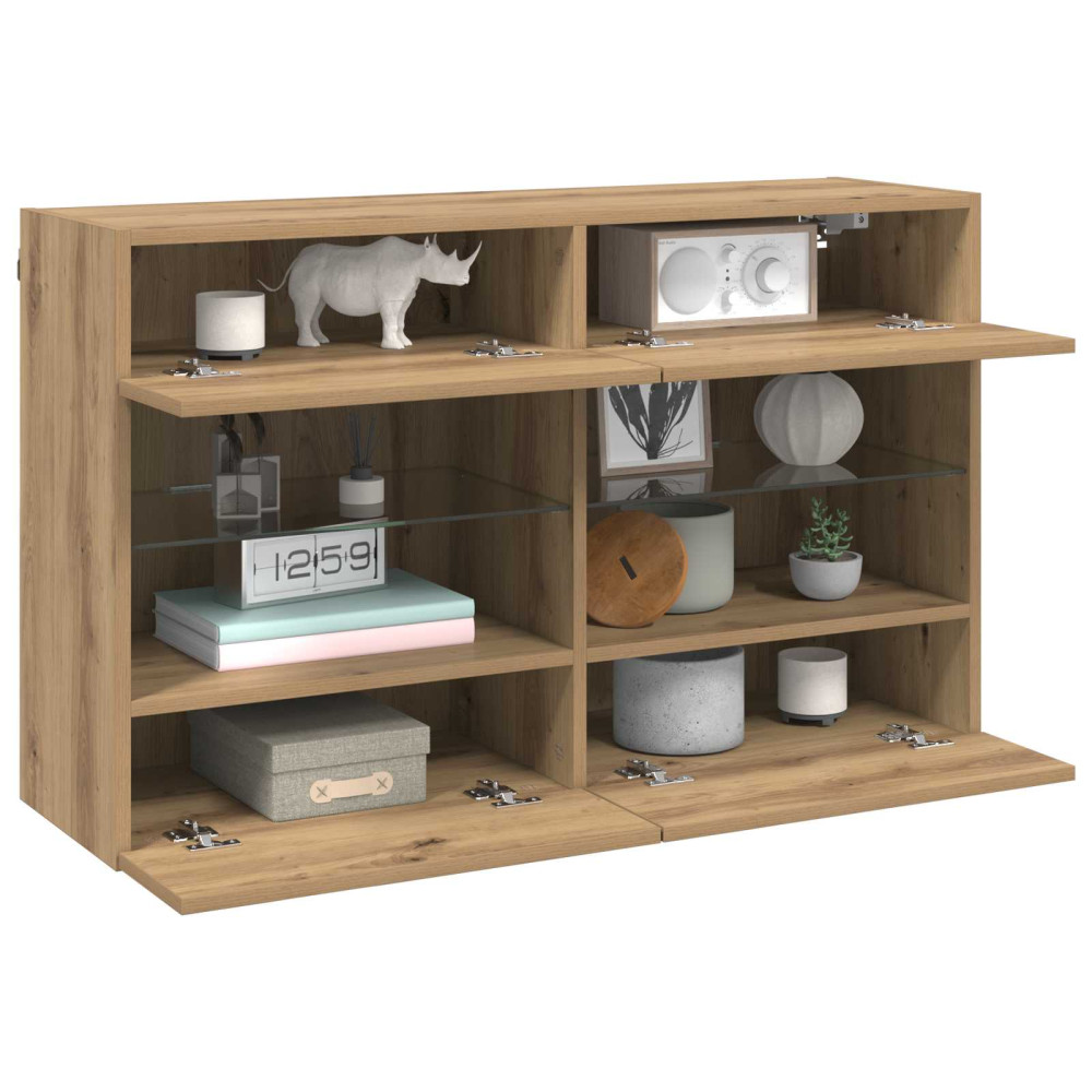 Produktbild för TV Vägghylla 98,5 x 30 x 60,5 cm Artisan Ek Konstruerat trä