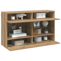 Produktbild för TV Vägghylla 98,5 x 30 x 60,5 cm Artisan Ek Konstruerat trä
