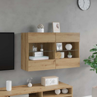 Produktbild för TV Vägghylla 98,5 x 30 x 60,5 cm Artisan Ek Konstruerat trä