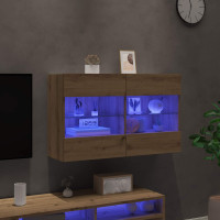 Produktbild för TV Vägghylla 98,5 x 30 x 60,5 cm Artisan Ek Konstruerat trä