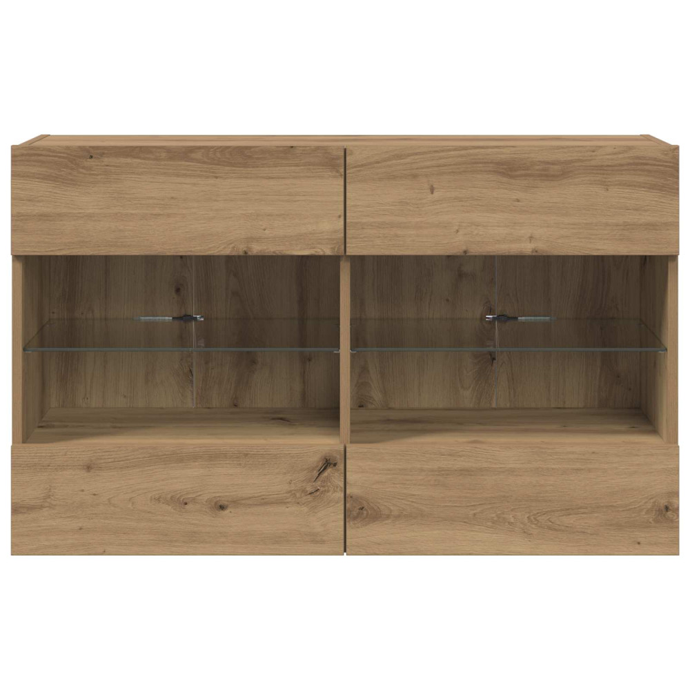 Produktbild för TV Vägghylla 98,5 x 30 x 60,5 cm Artisan Ek Konstruerat trä