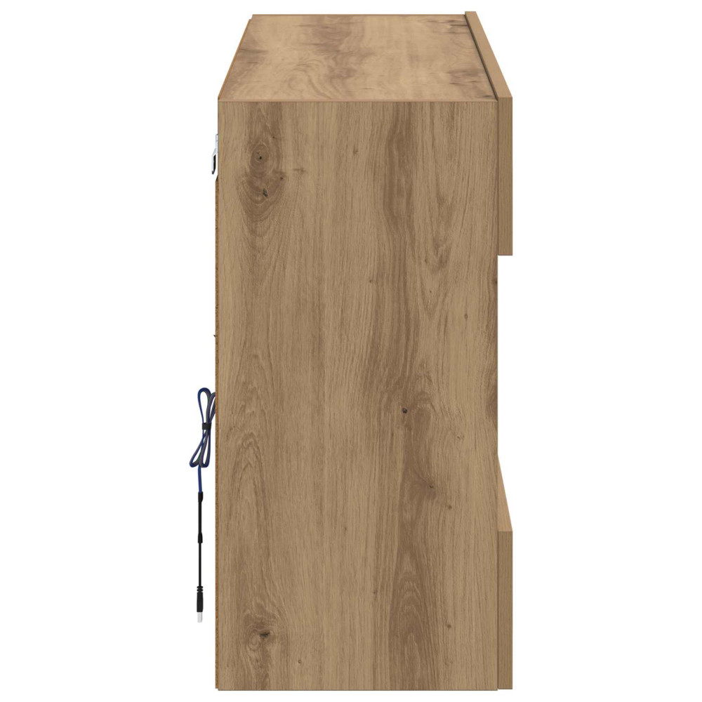 Produktbild för TV Vägghylla 98,5 x 30 x 60,5 cm Artisan Ek Konstruerat trä