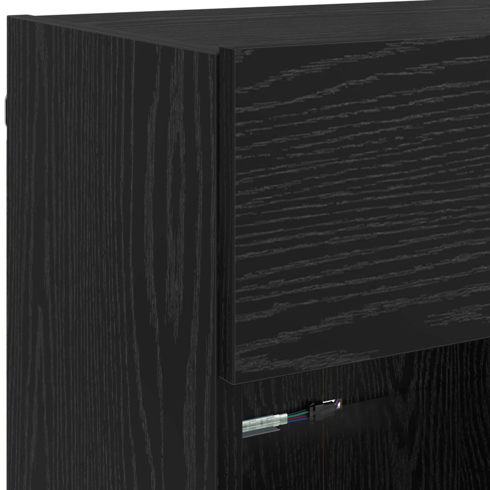 Produktbild för TV Vägghylla Svart Ek 98,5 x 30 x 60,5 cm Konstruerat trä