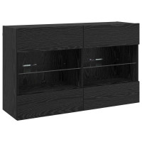 Produktbild för TV Vägghylla Svart Ek 98,5 x 30 x 60,5 cm Konstruerat trä