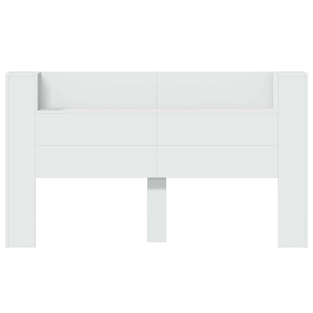 Produktbild för Huvudgavelsskåp med LED med hylla Vit 180 x 16,5 x 103,5 cm