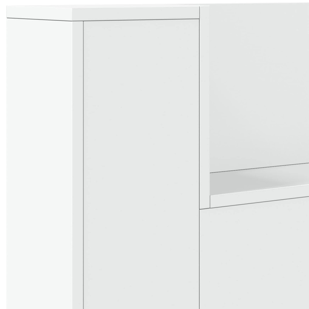 Produktbild för Huvudgavelsskåp med LED med hylla Vit 180 x 16,5 x 103,5 cm