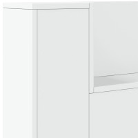 Produktbild för Huvudgavelsskåp med LED med hylla Vit 180 x 16,5 x 103,5 cm