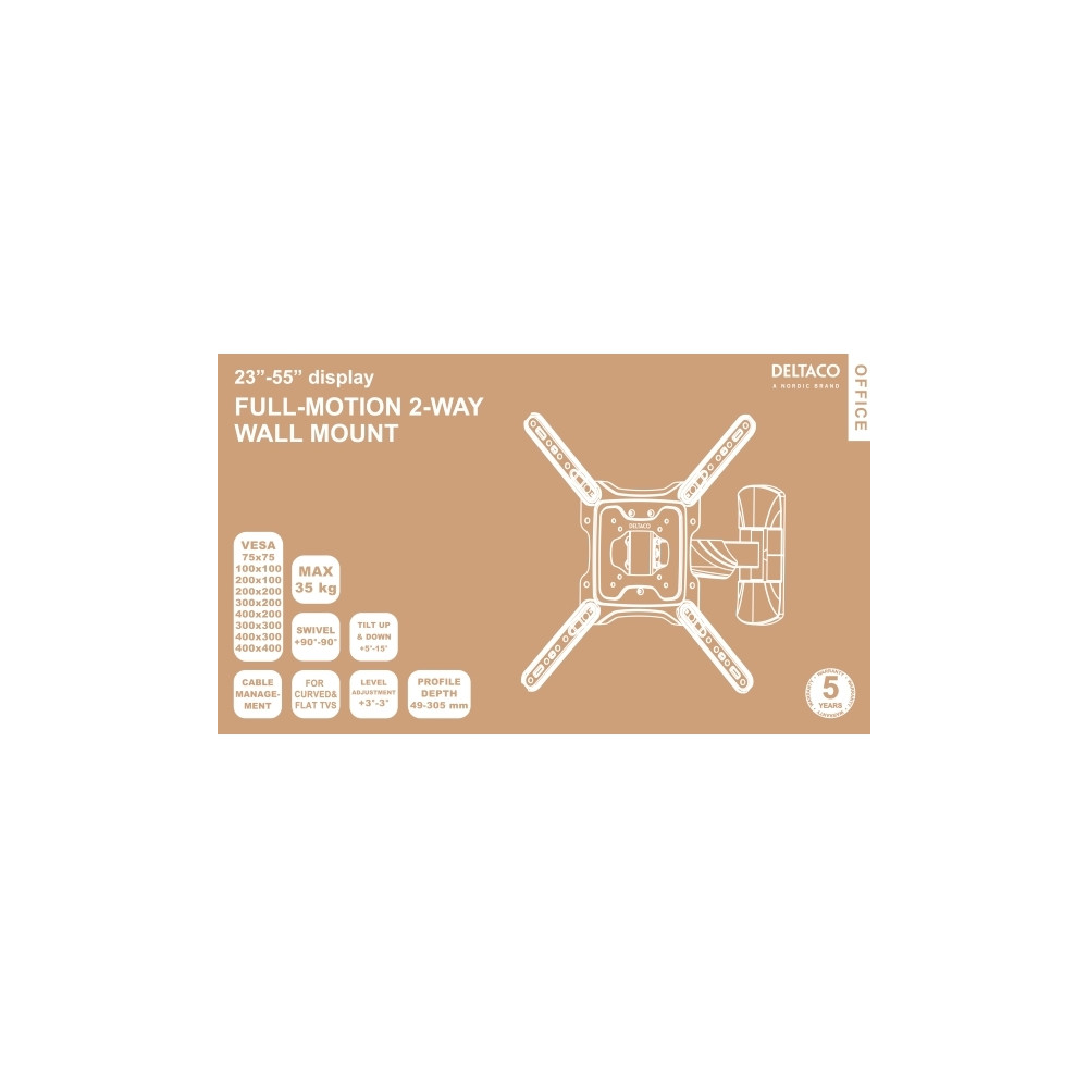 Produktbild för DELTACO Office ARM-0256 konsol - fullständig rörelse - för LCD-display - svart av fin textur