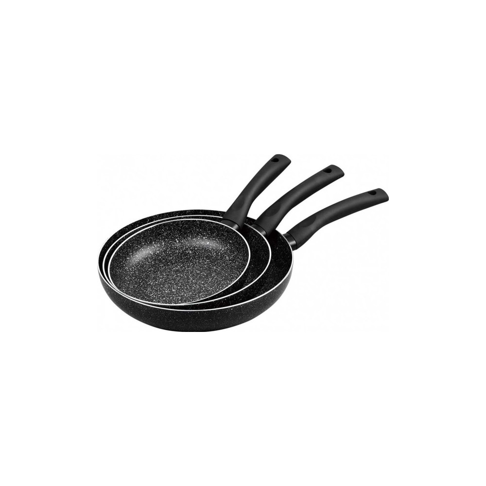 Produktbild för King Hoff aluminiumspannor, 3-pack, svart marmor, 20/24/28 c...