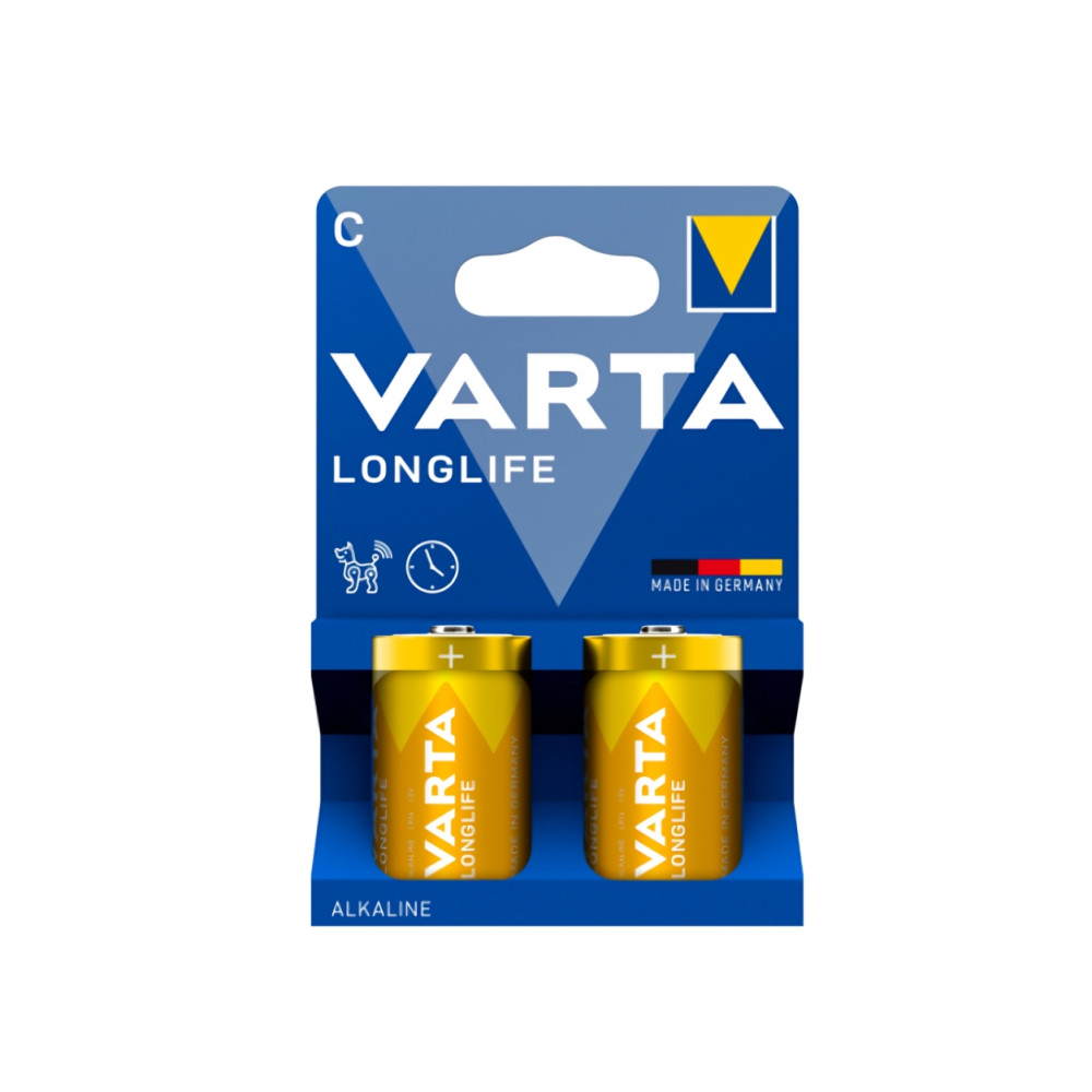 Produktbild för Varta Longlife C, Engångsbatteri, C, Alkalisk, 1,5 V, 2 styc...