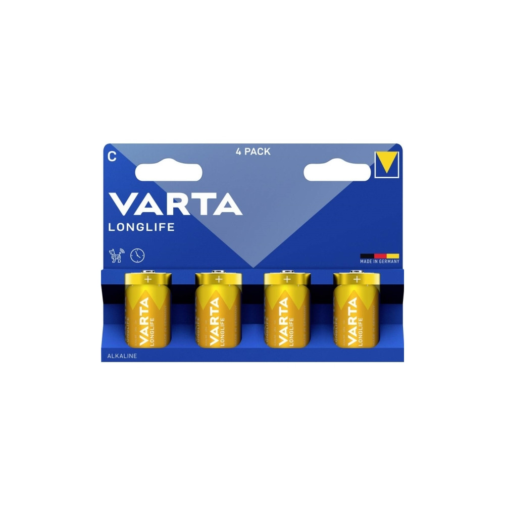Produktbild för Varta Longlife C, Engångsbatteri, C, Alkalisk, 1,5 V, 2 styc...