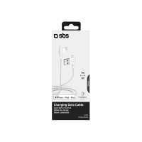 Produktbild för SBS TECABLE90LIGK, 1 m, Lightning, USB A, Hanstik, Hanstik,...