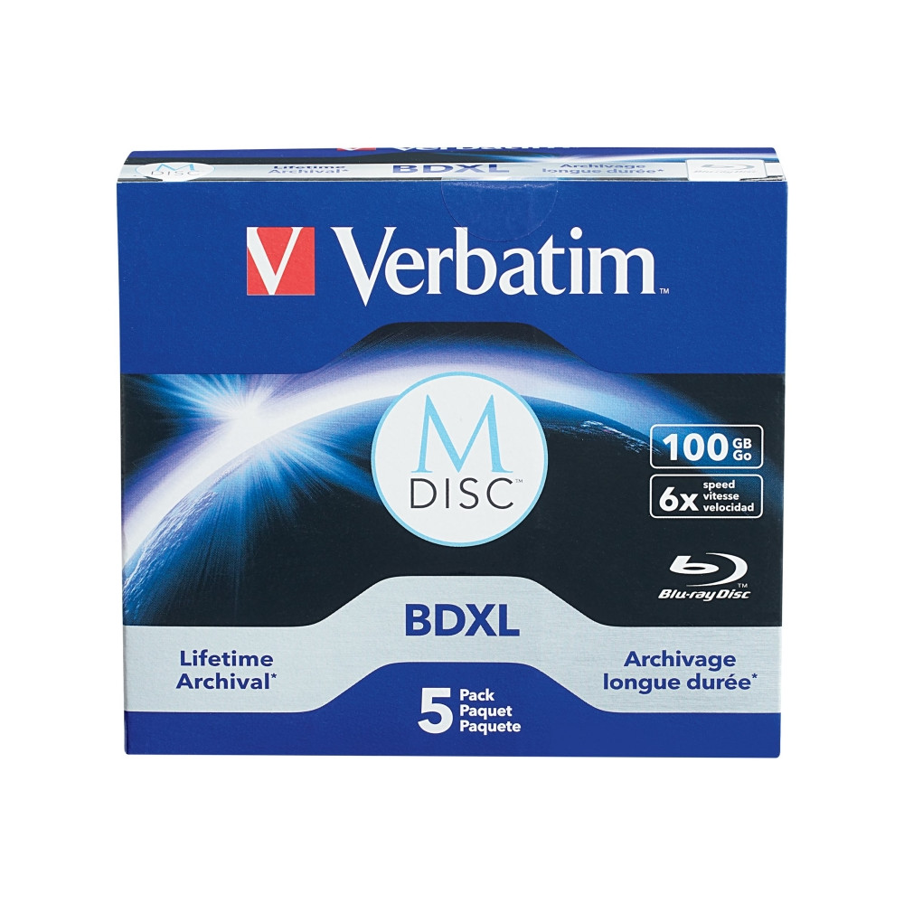 Produktbild för Verbatim M-Disc - M-DISC BDXL x 5 - 100 GB - lagringsmedier