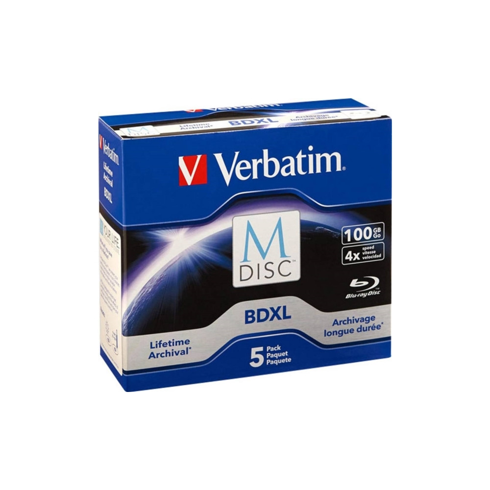 Produktbild för Verbatim M-Disc - M-DISC BDXL x 5 - 100 GB - lagringsmedier