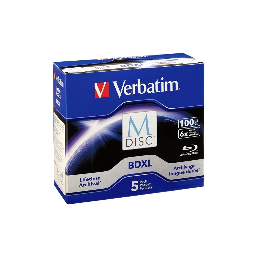 Produktbild för Verbatim M-Disc - M-DISC BDXL x 5 - 100 GB - lagringsmedier