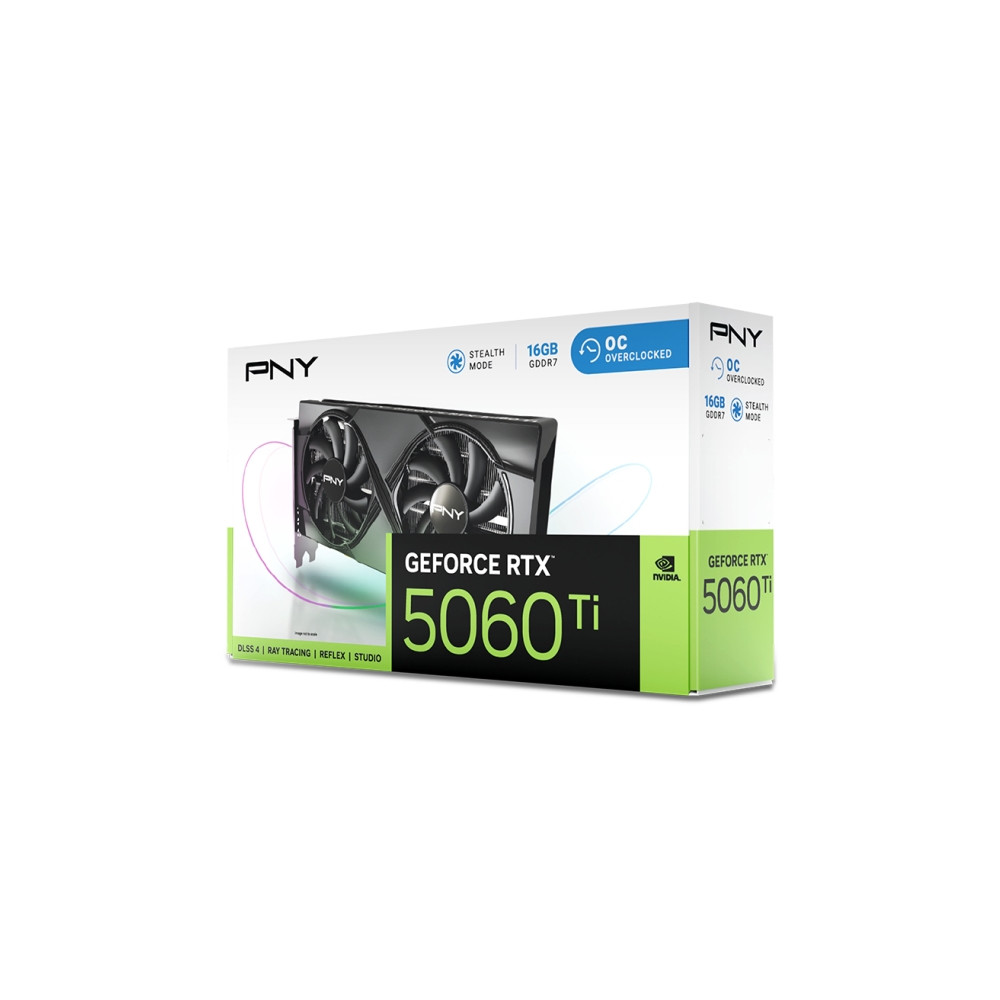 Produktbild för PNY GeForce RTX 5060 Ti 16GB Overclocked - grafikkort - GeForce RTX 5060 Ti - 16 GB