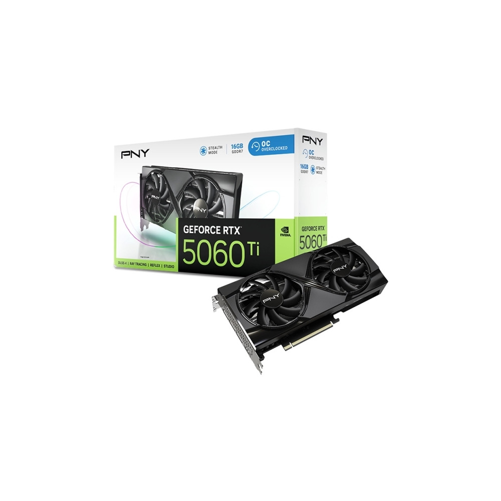 Produktbild för PNY GeForce RTX 5060 Ti 16GB Overclocked - grafikkort - GeForce RTX 5060 Ti - 16 GB