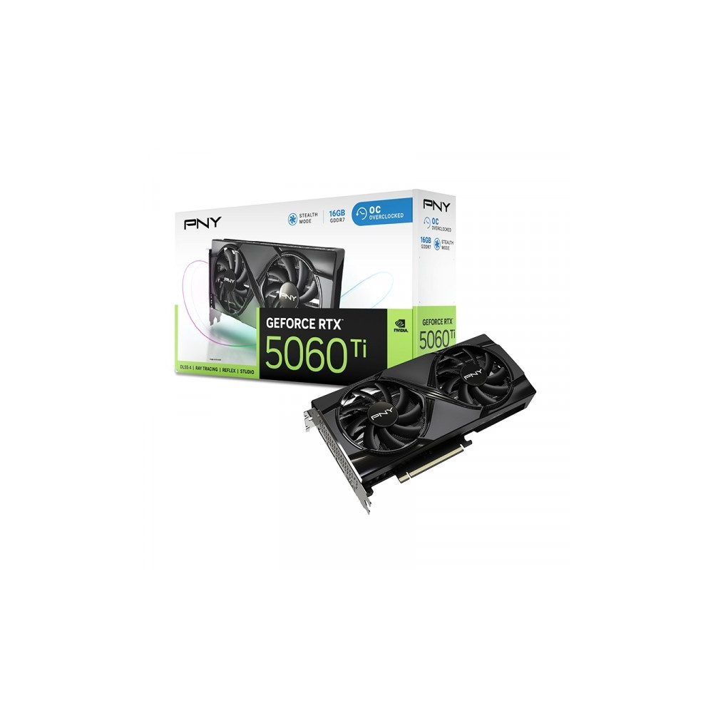 Produktbild för PNY GeForce RTX 5060 Ti 16GB Overclocked - grafikkort - GeForce RTX 5060 Ti - 16 GB