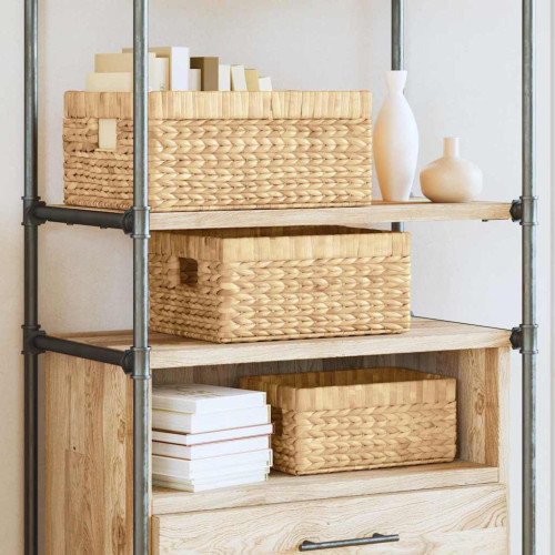 vidaXL Förvaringskorgar 3 st Vattenhyacint 40 x 30 x 18 cm Naturfärg