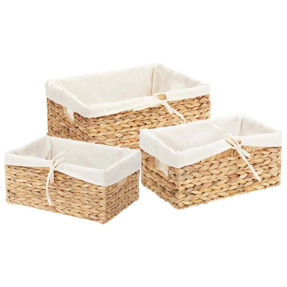 Produktbild för Förvaringskorgar 3 pcs Naturfärg Vattenhyacint