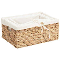 Produktbild för Förvaringskorgar 3 pcs Naturfärg Vattenhyacint