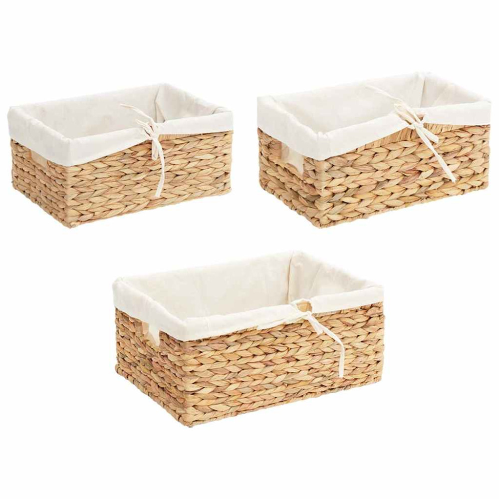 Produktbild för Förvaringskorgar 3 pcs Naturfärg Vattenhyacint