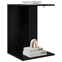 Produktbild för Sidobord Svart Ek 45 x 40 x 62,5 cm Konstruerat trä