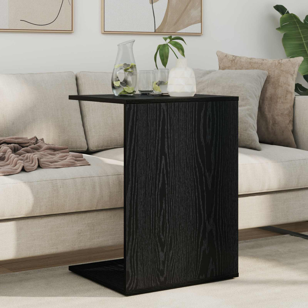 Produktbild för Sidobord Svart Ek 45 x 40 x 62,5 cm Konstruerat trä