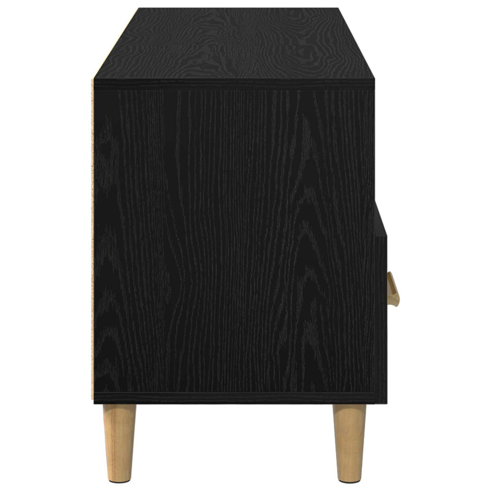 Produktbild för TV-skåp med låda Svart Ek 102 x 36 x 50 cm Konstruerat trä