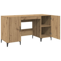Produktbild för Skrivbord med dörr Artisan Ek 140 x 50 x 75 cm Konstruerat trä