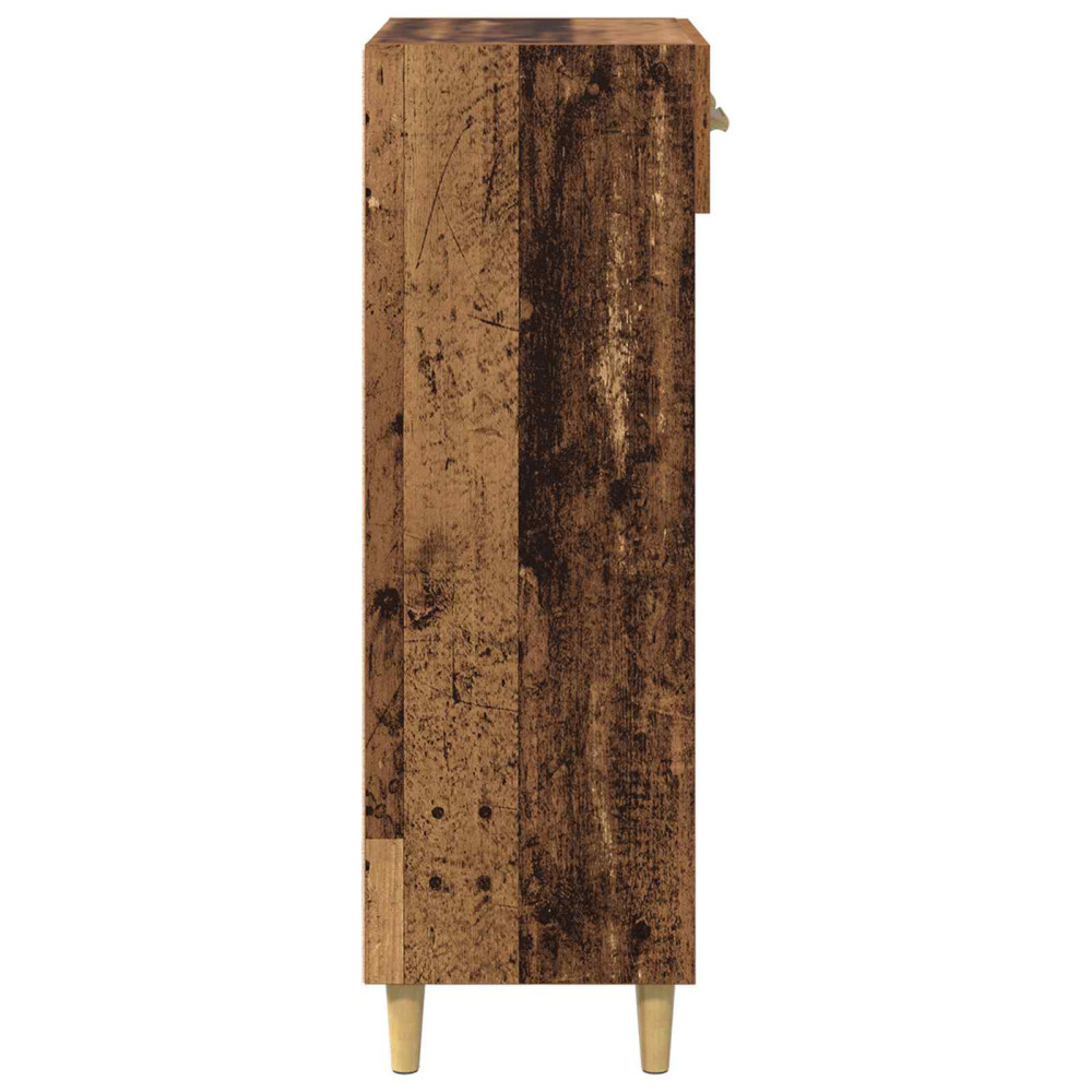 Produktbild för Skoskåp med låda Gammalt trä 60 x 35 x 105 cm Konstruerat trä