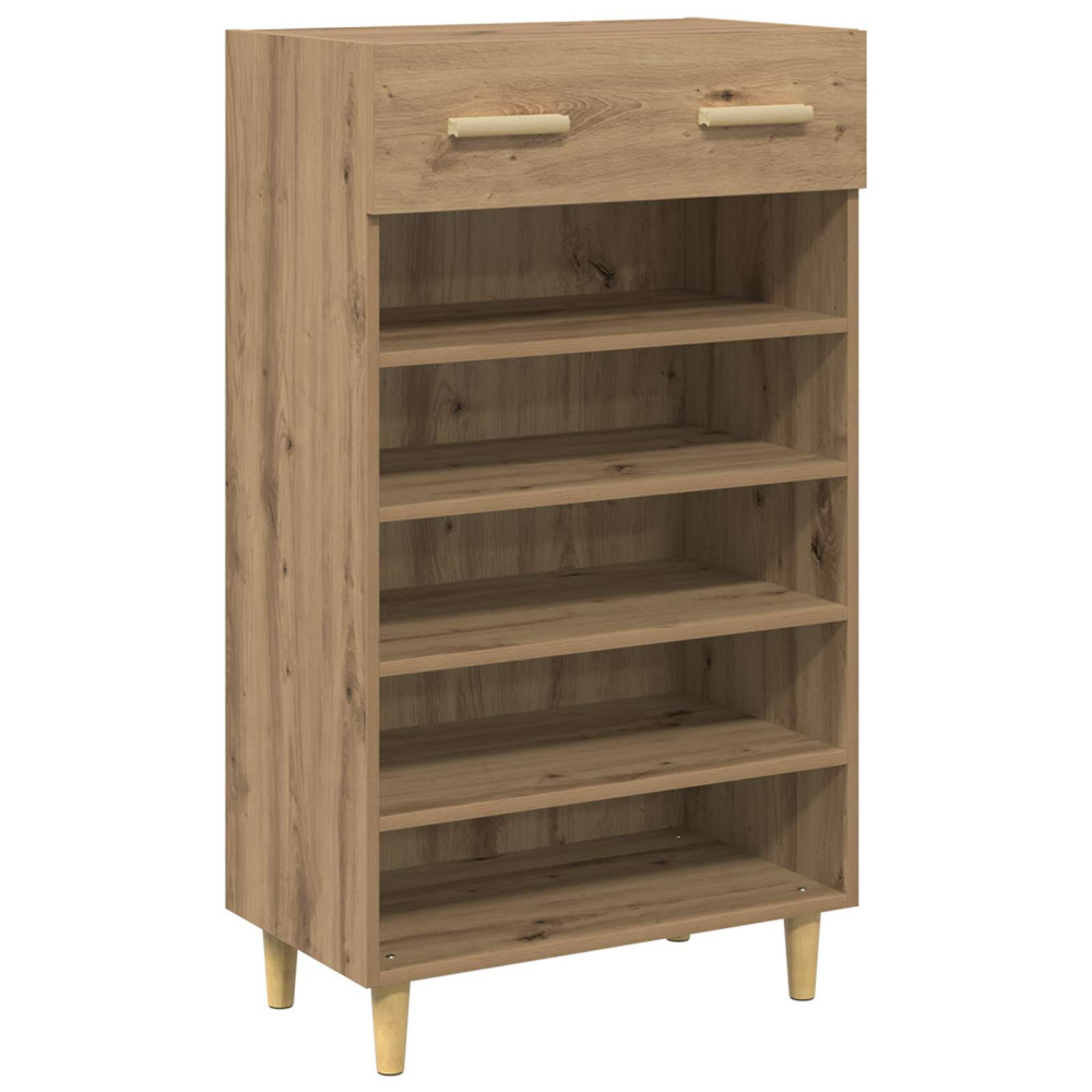 Produktbild för Skoskåp med låda Artisan Ek 60 x 35 x 105 cm Konstruerat trä